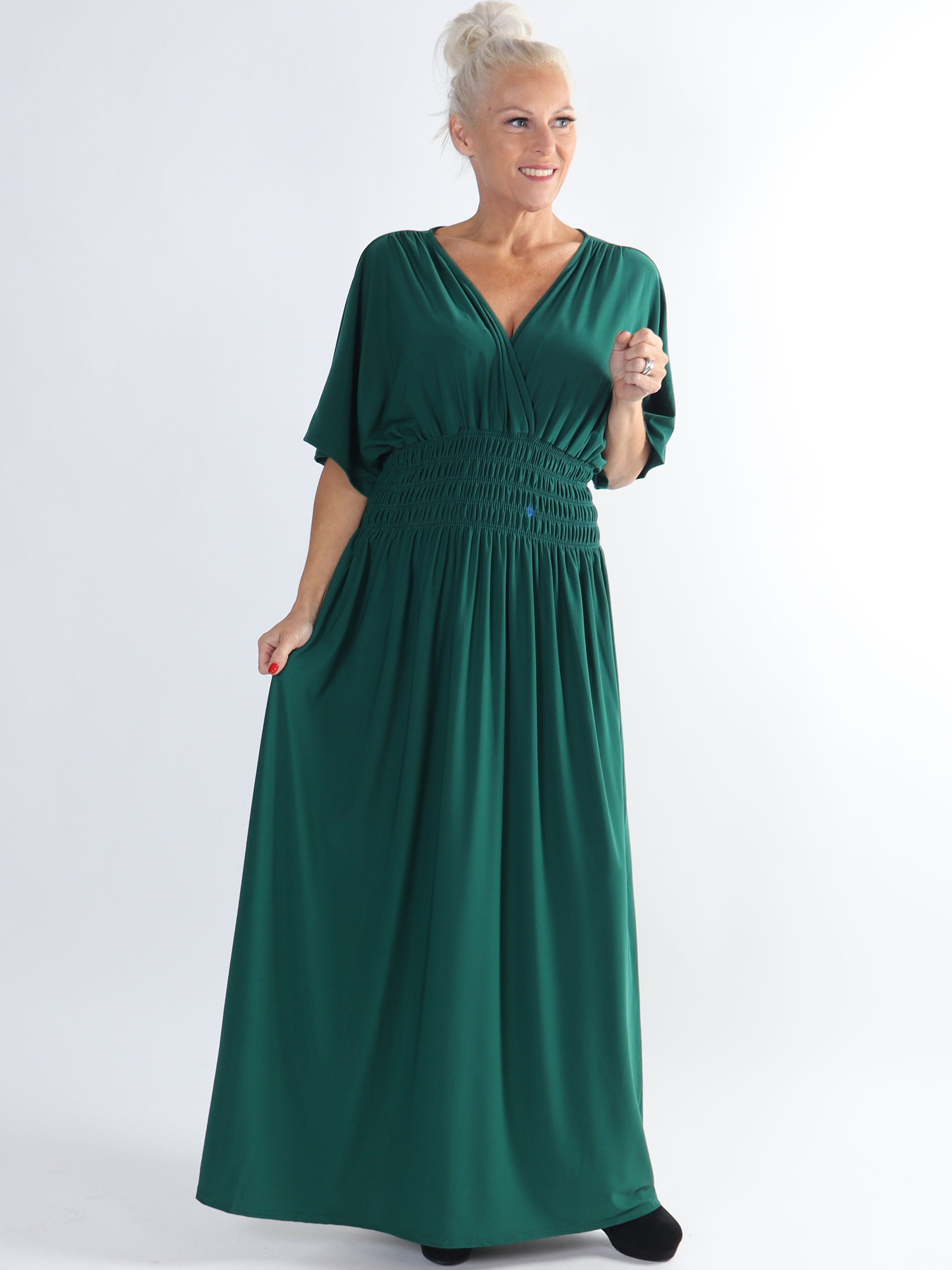 Pams Plain - Elastisk plus size kjole med smock